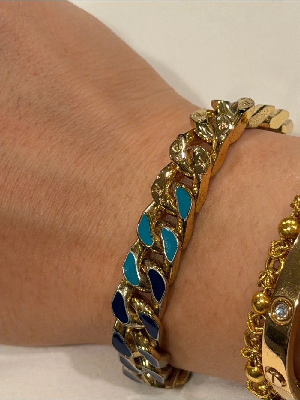 Louis Vuitton gold chain bracelet